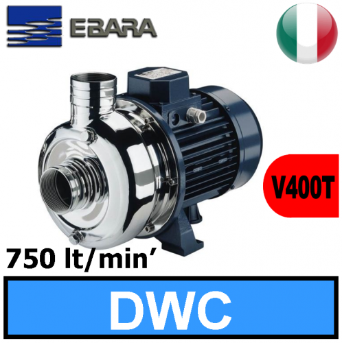 Ebara DWC Open impeller centrifugal electric pumps in AISI 304 stainless steel