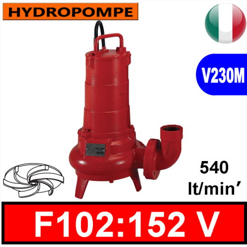 Hydropompe - F102 F152 V Submersible pumps for sewage water and waste water - vortex impeller 2