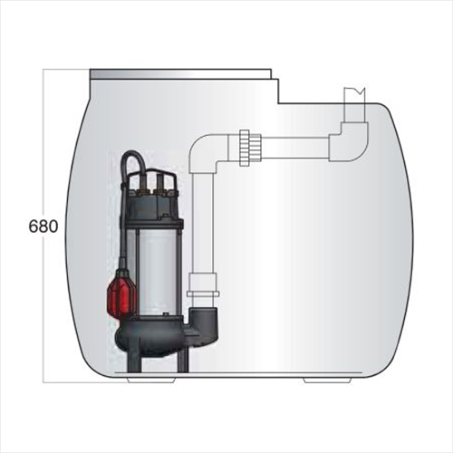 BBC - Semibox 200 automatic lifting station for sewage water with submersible pump of 490 series 2