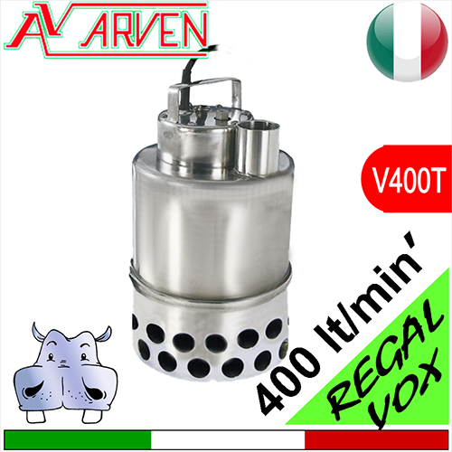 Arven REGAL VOX submersible pumps for dirty water drainage - vortex impeller - 400Vac three-phase power supply