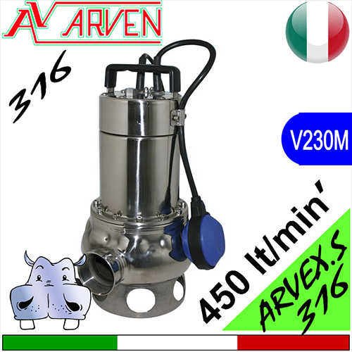 Arven - Arvex S 316 stainless steel for dark water and sewage