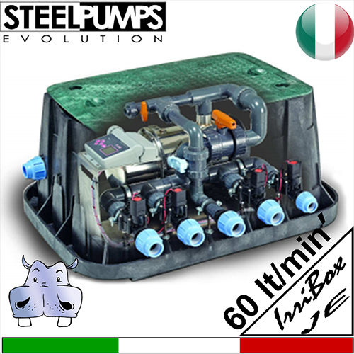 Steel Pumps - Centrale di irrigazione automatica  IRRIBOX con elettropompa autoadescante