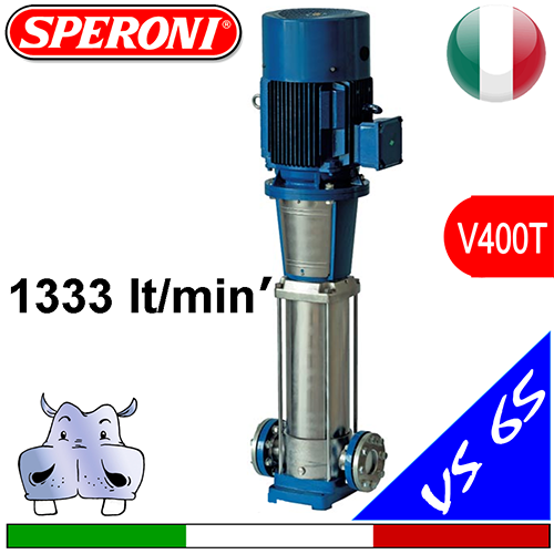 Speroni VS 65 vertical, silent running, multistage pumps - Three-phase power supply