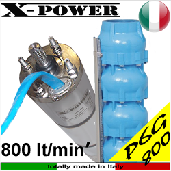 X-Power - P6G SEM submersible well pumps - 800L - X-Power MX6 motors