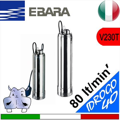 Ebara - Idrogo 40.230T close-coupled submersible pump - 230 three-phase version without float switch