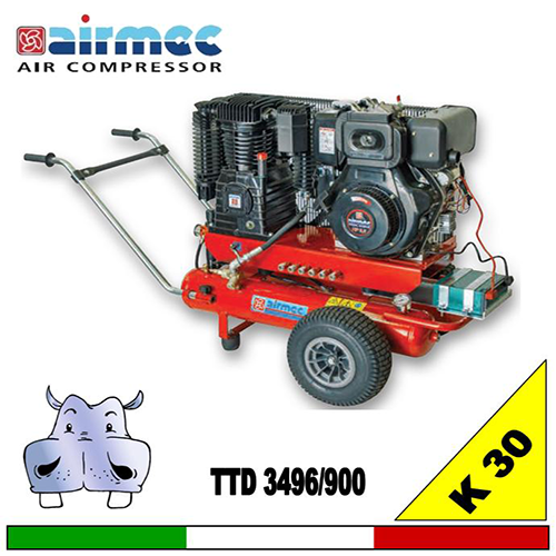 Moto compressore a scoppio Diesel TTD 3496.900 17+17LT avviamento elettrico a batteria