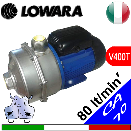 Lowara - CA70-33 CA70-34 CA70-45 twin-impeller, stainless steel pump with three-phase power supply