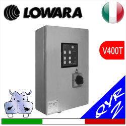 Quadro elettrico Lowara avviatore stella triangolo per due elettropompe drenaggio QYR2 V400T trifase, led di segnalazione e allarme di livello alto