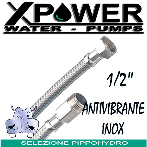 Tubo Flessibile antivibrante inox 1.2x1.2 per alimentatore aria