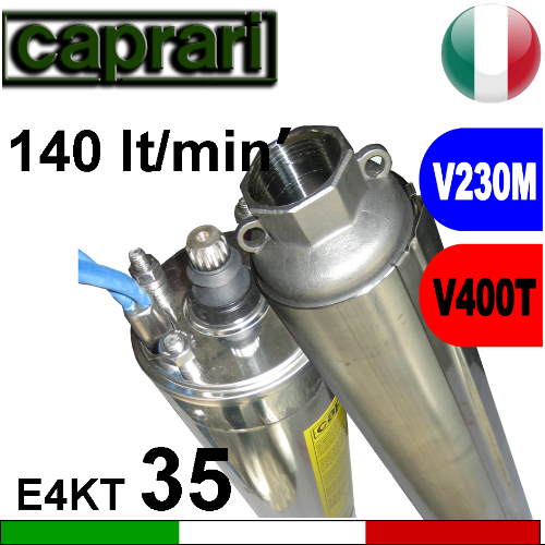 Caprari - Elettropompa sommersa completa E4KT35+MC....M-T portata max 140 litri al minuto