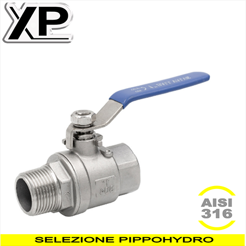 Valvola a sfera  in acciaio inox aisi 316  leva lunga MF
