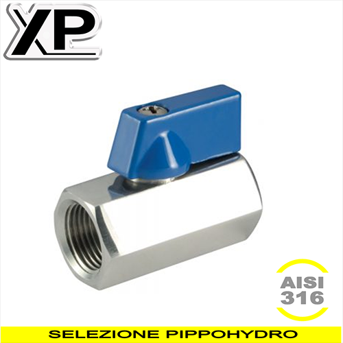 Minivalvola a sfera FF acciaio inox aisi 316