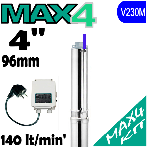 X-POWER - Pompe sommerse  MAX4 6XP complete di quadro avviatore