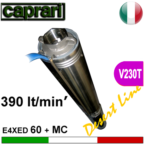 Caprari - Elettropompa sommersa completa E4XPD60+UNIMOTOR 230 Trifase - idonea per inverter MT