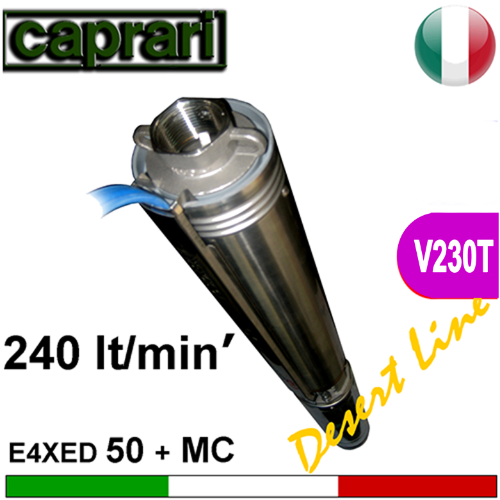 Caprari - Elettropompa sommersa completa E4XPD50+UNIMOTOR 230 Trifase - idonea per inverter MT
