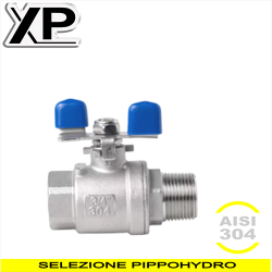Valvola a sfera  in acciaio inox aisi 304  leva CORTA MF