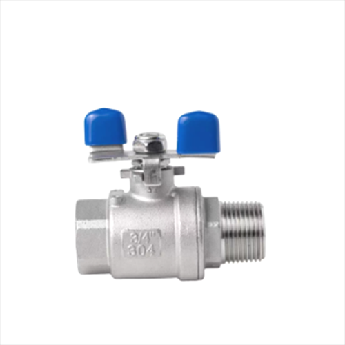 Valvola a sfera  in acciaio inox aisi 304  leva CORTA MF 2