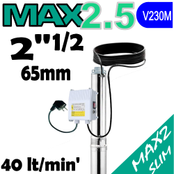 X-POWER - Pompe sommerse  MAX2.5 2XP complete di quadro avviatore e 20 mt cavo elettrico