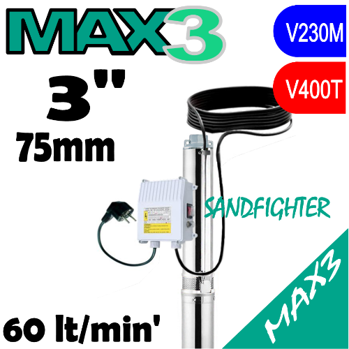 X-POWER MAX3 SANDFIGHTER space saving submersible pump