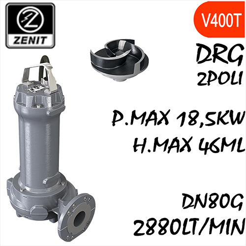 ZENIT - Sommersa  fognature serie Grey DRG mandata orizzontale DN80G alimentazione trifase 2