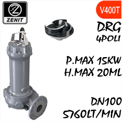 ZENIT - Sommersa  fognature serie Grey DRG mandata orizzontale DN100 4 poli alimentazione trifase
