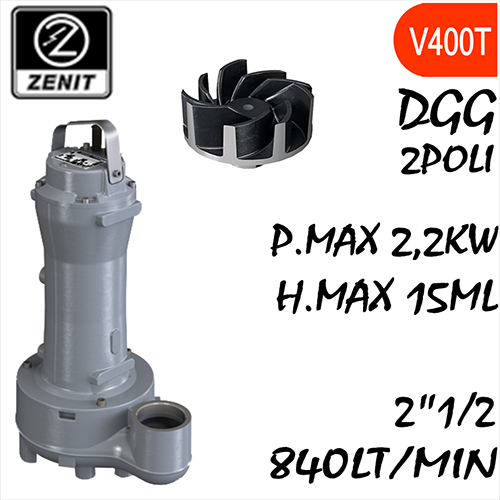 ZENIT - Sommersa  fognature serie Grey DGG mandata verticale filettata alimentazione trifase 3