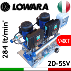 Gruppo booster twin pumps Lowara 2D SV20 5SVF  2 inverter a bordo con alimentazione trifase 3x400