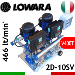 Gruppo booster twin pumps Lowara 2D SV20 10SVF 2 inverter a bordo con alimentazione trifase 3x400