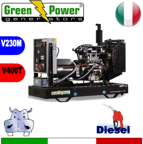 Generatore Gruppo Elettrogeno diesel GP33-N 30KVA Trifase - Aperto - avviamento elettrico