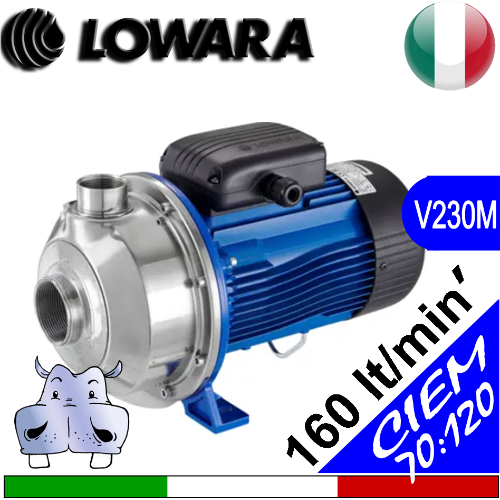 Lowara Elettropompa monogirante inox CIEM70:120 alimentazione monofase 230Vac