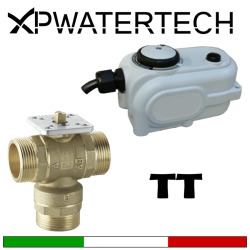 Elettrovalvole motorizzate di zona a 3 vie per acqua modello attuabile con funzionamento a valvola deviatrice, motorizzazioni  abbinabili 24vad - 24 Vdc - 230Vac