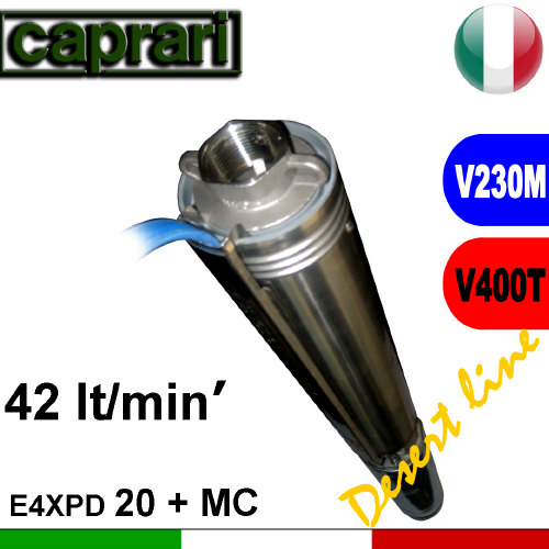 Caprari - Elettropompa pompa sommersa completa E4XED(PD)20+MC....M-T DESERT LINE