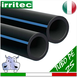 Tubazione flessibile in polietilene (PE) alta densita'  diametro 25 mm,  per pompe sommerse e acquedottistica 25PN10 25PN16 25PN25