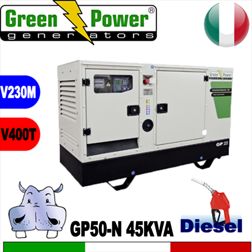 Generatore Gruppo Elettrogeno diesel GP50-N 45KVA Trifase - Silenziato  - avviamento elettrico