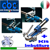 CBC-Curvatubi idraulica portatilecompleta di kit per imbutiture
