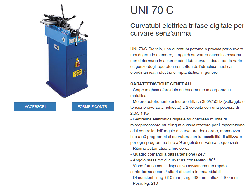 CBC pippohydro curvatubi attrezzatura idraulica uni 70c curvare tubi con display touchscreen trifase