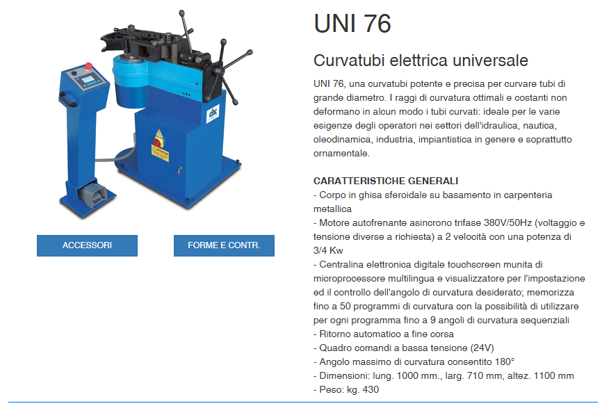 CBC pippohydro curvatubi attrezzatura idraulica uni 76 curvare tubi con display touchscreen trifase