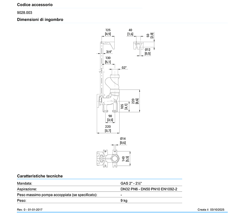 scheda tecnica zenit dac-v 32 50 sewage water coupling
