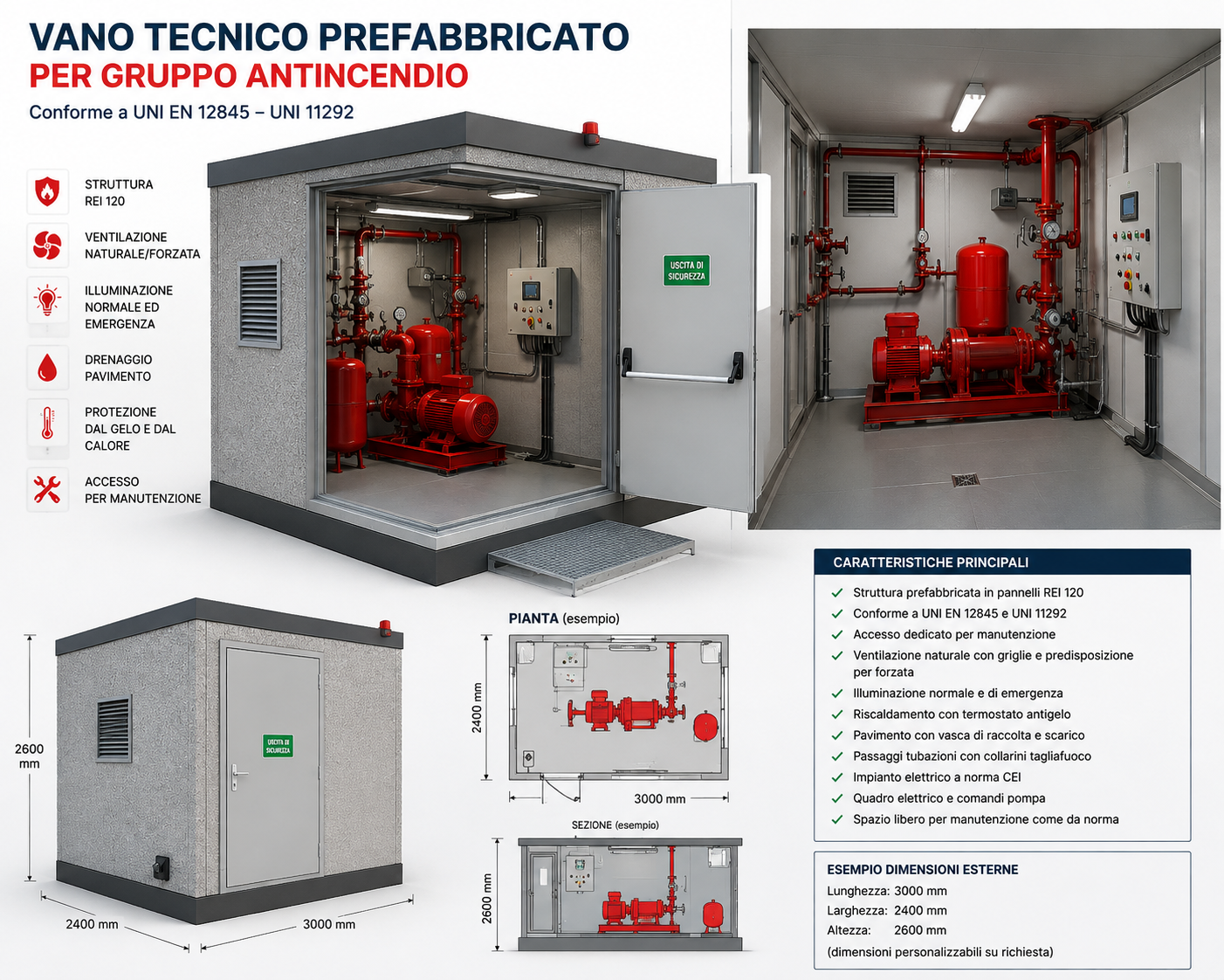 locale tecnico per gruppo antncendio