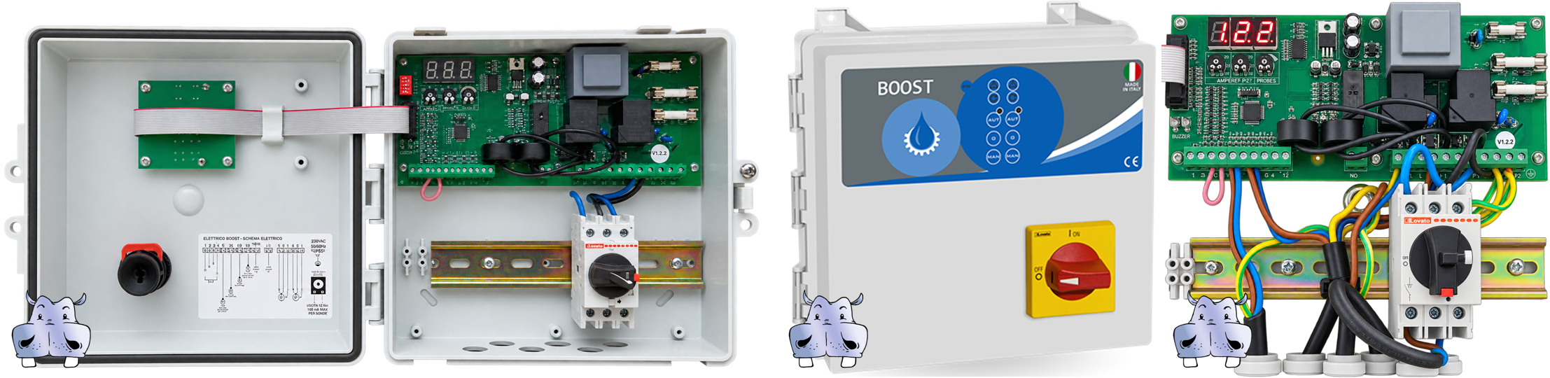 quadro elettrico per la gestione di due elettropompe fognatura pressurizzazione svuotamento funzionamento alternato o in contemporanea gestito da pressostati galleggianti sonde di livello